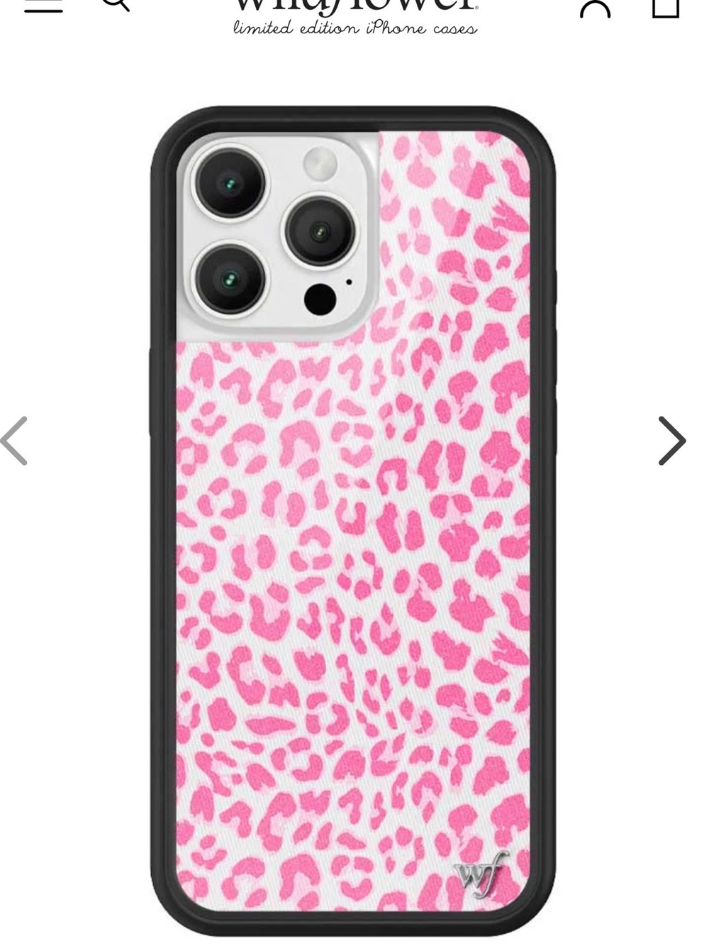 Wildflower Pink Leopard Print iPhone 15 Case with White Base